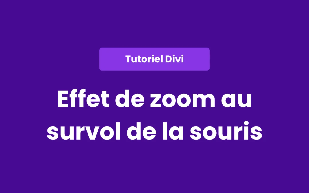 Comment faire un effet de zoom au survol de la souris avec Divi ?