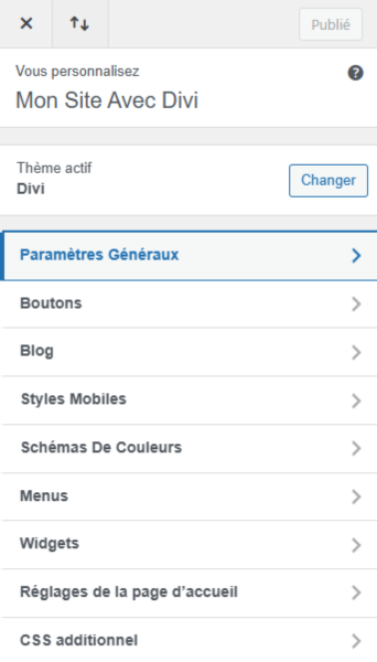 Personnalisation d'un thème